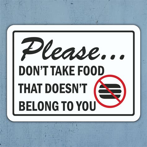 Please Dont Take Food Sign Save 10 Instantly