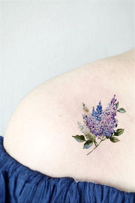Small Colorful Flower Shoulder Tattoo Ideas For Women