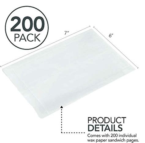 Paper Sandwich Bags Bulk Wax Paper 200 Pack 7 X 6 X 1 Wet Wax Paper Bags Food Grade