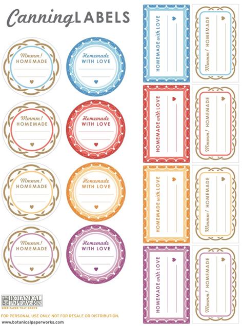 Free Printable Canning Labels Mason Jars Labels Labels Printables