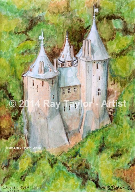 Wtr0006 Castell Coch Cardiff Aerial View Ray Taylor Artist