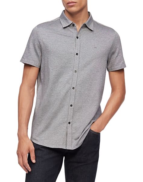 Calvin Klein Liquid Touch Birdseye Short Sleeve Shirt - Men's Shirts ...