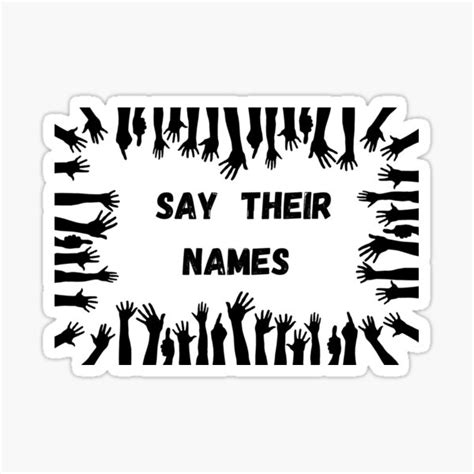 Say Their Names Sticker Sticker For Sale By Oleksii16031991 Redbubble
