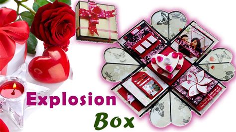 Explosion Box With Heart Shaped Birthday Cake Diy Heart Explosion Box