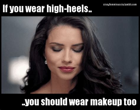 A Woman With Her Eyes Closed And The Caption If You Wear High Heels