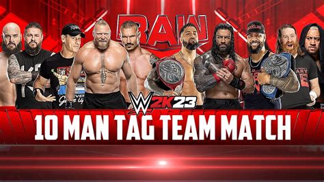 Team Wwe Vs The Bloodline 10 Man Tag Team Match Wwe 2k23 Youtube