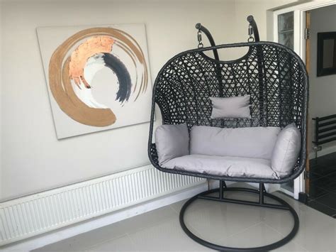 Check spelling or type a new query. Double Black Rattan Hanging Swing Chair Patio Garden Egg ...