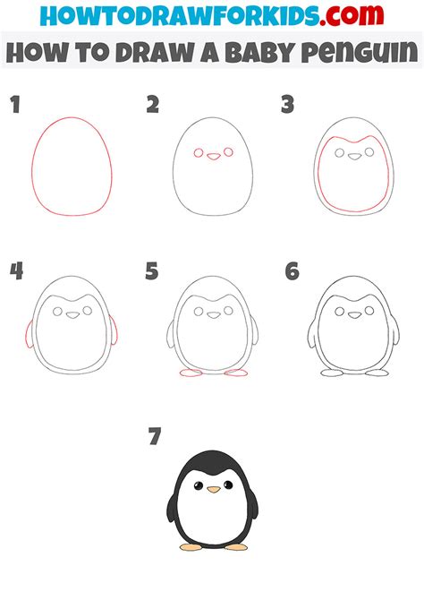 How To Draw A Baby Penguin Easy Drawing Tutorial For Kids