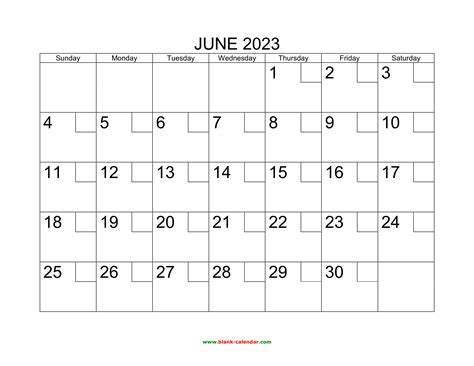 June Calendar 2023 Fillable Printable Word Searches