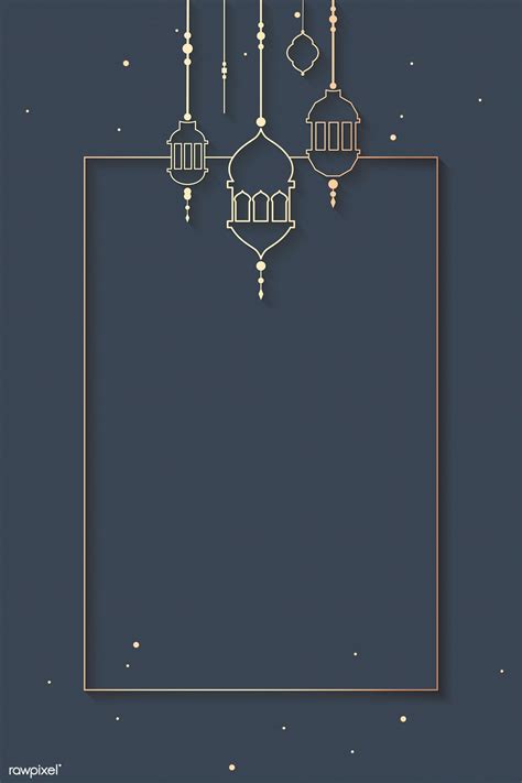 Ramadan Mubarak frame with lantern vector | free image by rawpixel.com