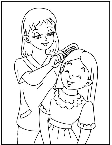 Mother And Daughter Coloring Pages At Getdrawings Free Download