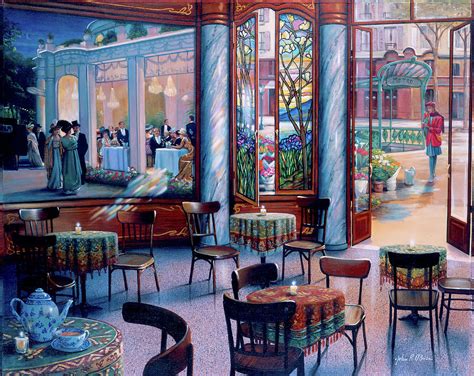 Cafe Visit Painting By Mgl Meiklejohn Graphics Licensing Fine Art America