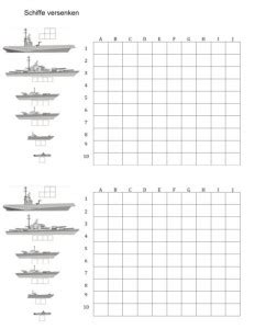 Liniert (9mm, schwarz) • gewicht: Schiffe versenken Vorlage | Muster und Vorlagen kostenlos