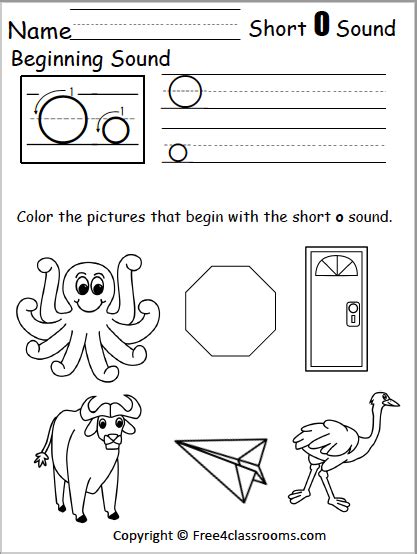 Free Short O Phonics Worksheets Free4classrooms Free Worksheets For