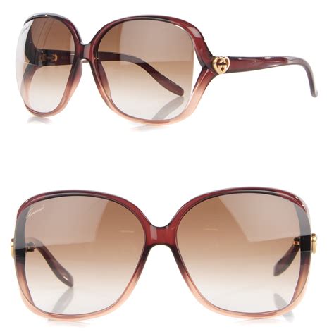 Gucci Gg Heart Sunglasses 3500s Brown 129907