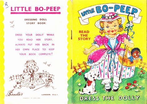 Little Bo Peep Front And Back Cover English Paper Doll Book Sandles