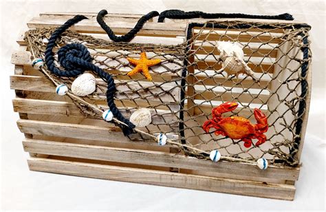 Decorative Wooden Lobster Trap Crab Trap Seaside Treasures