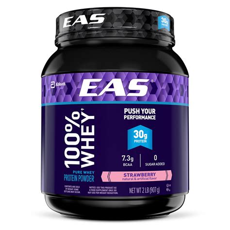 EAS 100% Pure Whey Protein Powder, 30 grams of protein, Strawberry, 2 lb (Pack of 2) - Walmart ...