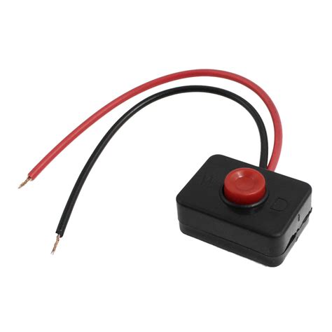 Unique Bargains Dc V A Adhesive Base Red Push Button Momentary Wired