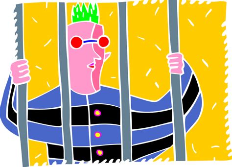 Download Colorful Cartoon Prisoner Behind Bars