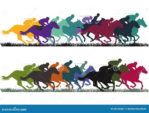 Horse Racing Cartoon Vector 66880017