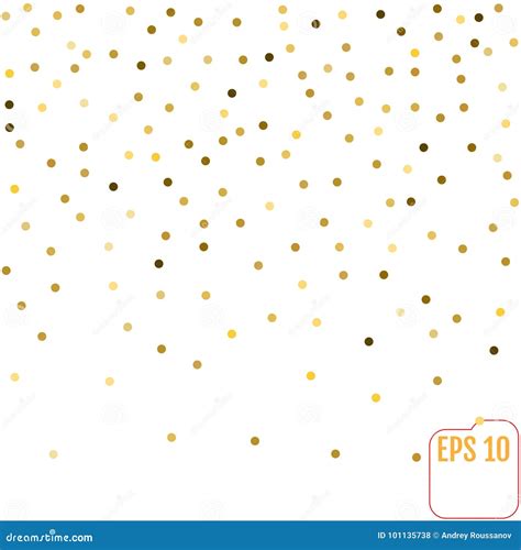Gold Glitter Background Polka Dot Vector Illustration Stock Vector
