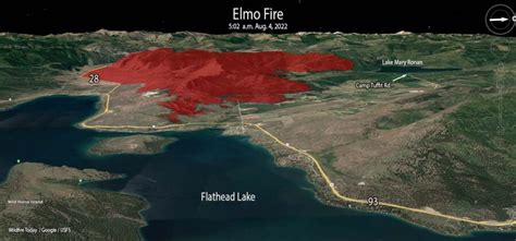 Elmo Fire Spreads Toward Lake Mary Ronan In Montana Wildfire Today