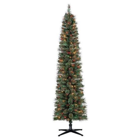 Home Heritage 7ft Pre Lit Artificial Stanley Pencil Christmas Tree
