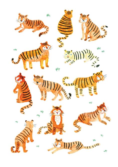 Tiger Illustration Print By Lorna Scobie Shop Etsy Tiger Illustration