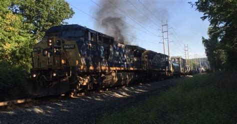 Csx Locomotive Catches Fire In Congers Stalls Train On Tracks