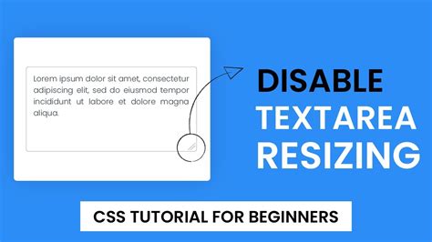 Disable Resizing Of The Textarea Quick Css Tutorial For Beginners