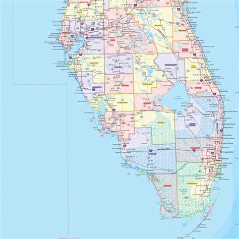 Laminated Florida Map Printable Maps