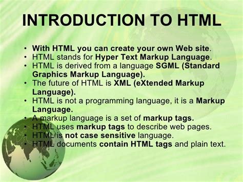 Introduction To Html