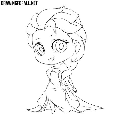 Click anywhere on the page to create the first point of the custom shape. How to Draw Chibi Elsa | Drawingforall.net
