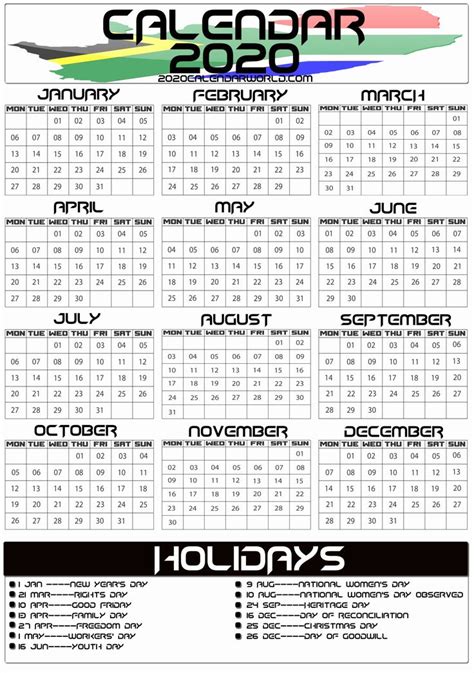 January 2024 Calendar South Africa With Public Holidays Top Latest