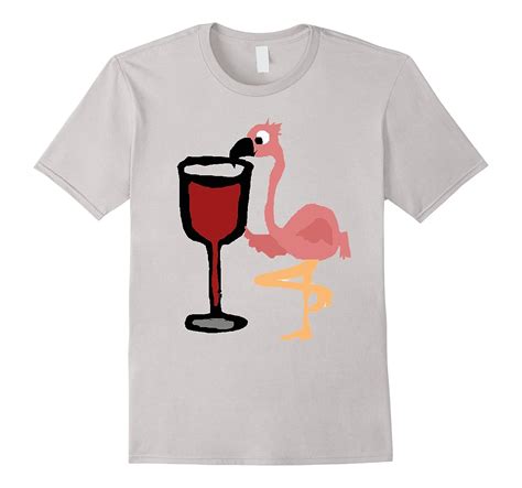 Smiletodaytees Funny Flamingo Drinking Wine T Shirt Cl Colamaga