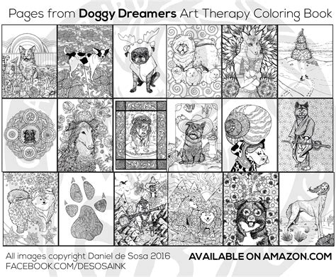 Doggy Dreamers Art Therapy Adult Coloring Book Dream Deluxe Edition