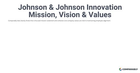 Johnson And Johnson Innovation Mission Vision And Values Comparably