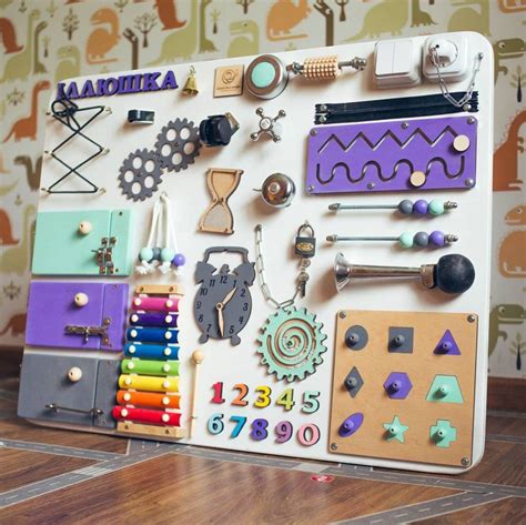 Montessori Busy Board For Kidswooden Sensory Boardchild Busy Etsy