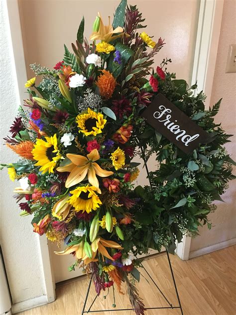 Funeral flower arrangements beautiful flower arrangements. Funeral wreath with fresh flowers and greenery | Funeral floral arrangements, Casket flowers ...