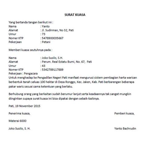 Adapaun contoh dari surat jual beli tanah dapat dilihat sebagai berikut tanah warisan juga sering dijual oleh para ahli warisnya. Contoh Surat Kuasa Jual Tanah Warisan - Kumpulan Contoh Surat dan Soal Terlengkap