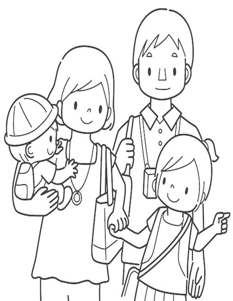Resultado de imagen para imagenes de familias animadas para dibujar. Familia para colorear