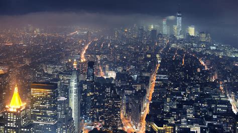 Wallpaper 2560x1440 Px City Cityscape Lights Mist New York City