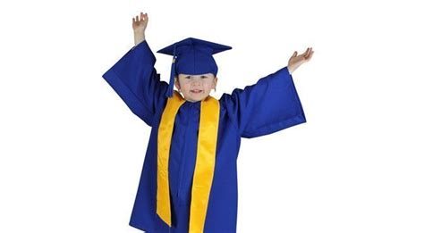 Preschool Cap And Gown Royal Blue With Gold Sash Celtic Graduations