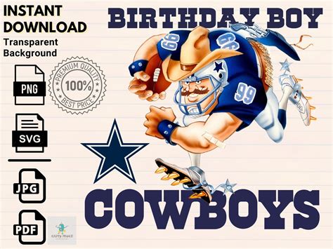 Dallas Cowboys Birthday Boy Svg Png  Pdf Digital Files Etsy