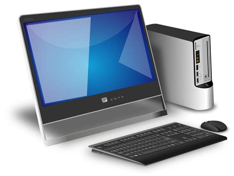 Desktop Computer With Monitor Vector Clipart Image Free Stock Photo