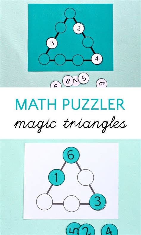 Math Puzzle With Magic Triangles Math Enrichment Algebra Activities