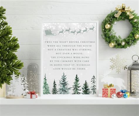 Free Printable Twas The Night Before Christmas Poem Jolly Festive