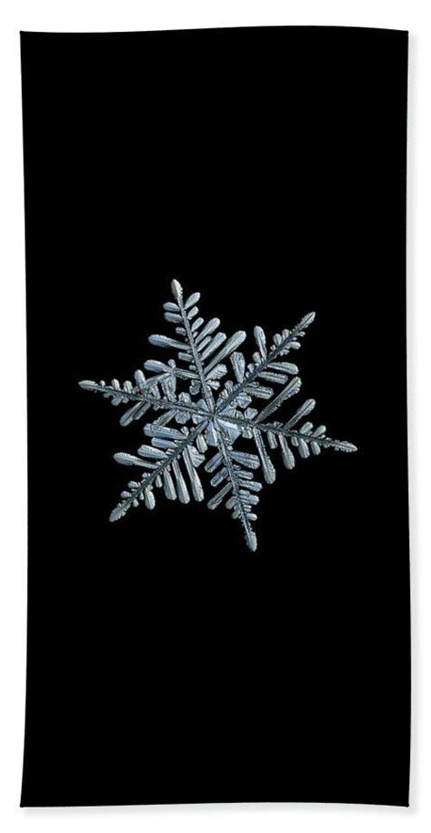 Real Snowflake 2018 12 186b Bath Towel By Alexey Kljatov Snowflakes