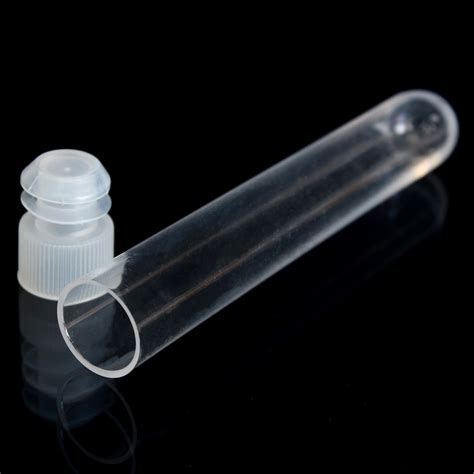 102050pcs Clear Plastic Test Tubes 100x16mm Push Caps Stopper Lab Teach